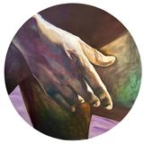 His right hand embraces me after the Song of Songs by Bhasha Chakrabarti contemporary artwork painting