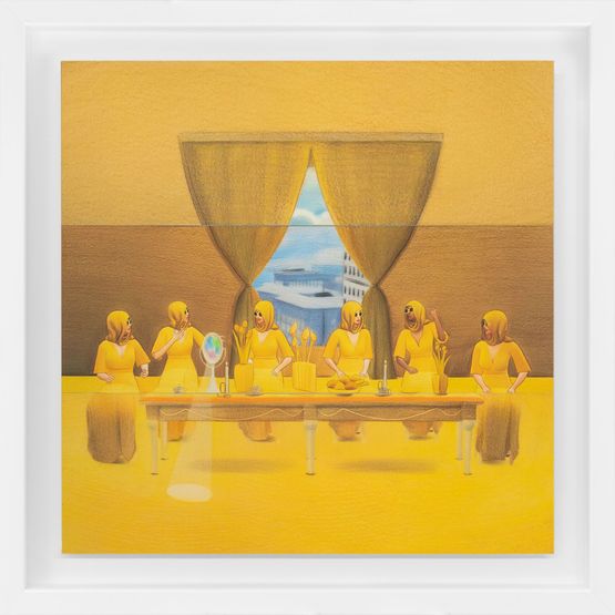 Home Sweet Home Backyard Golden House 4 RAW by Mak2 contemporary artwork Works on Paper