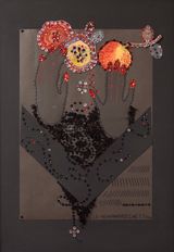 Reaching for the sweet flowers and live fruits of peace and life n. 1 by Clemen Parrocchetti contemporary artwork sculpture textile