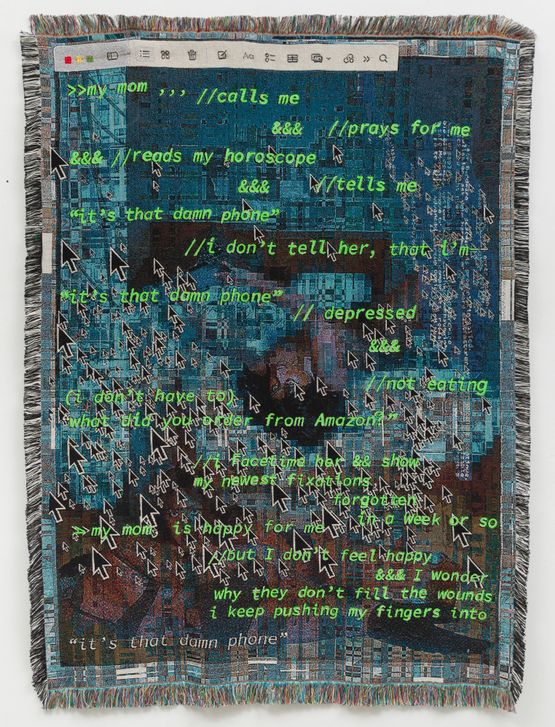The Algorithm Knows Im Sad Momma Knows Best by Qualeasha Wood contemporary artwork Textile