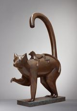 Lemur and its Child by Daniel Daviau contemporary artwork sculpture