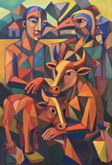 MUPFUMI WEALTHY MAN by Lionel Mbayiwa contemporary artwork mixed media