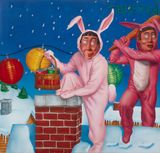 Easter Christmas Bunny by Yang Jingzhou contemporary artwork painting