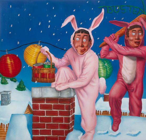 Easter Christmas Bunny by Yang Jingzhou contemporary artwork Painting