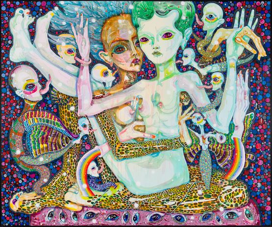 here with us....the pleasure brain by Del Kathryn Barton contemporary artwork Painting