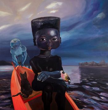 Sail me down deep river by Ndidi Emefiele contemporary artwork mixed media painting