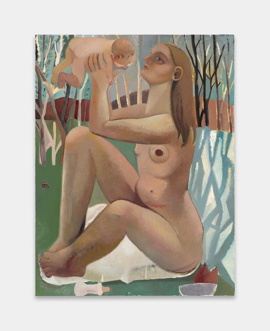 Woman with a Dove by Danielle Orchard contemporary artwork Painting