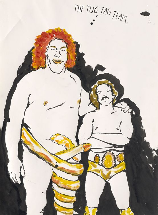 No Title The Tug Tag... by Raymond Pettibon contemporary artwork Works on Paper