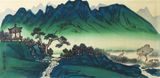 Blue Mountains and Lakeshore by Kim Ki Chang contemporary artwork painting