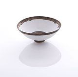 White Bowl with Radiating Inlaid Lines by Lucie Rie contemporary artwork