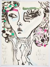 the bright and shiny girl - high gloss by Del Kathryn Barton contemporary artwork mixed media