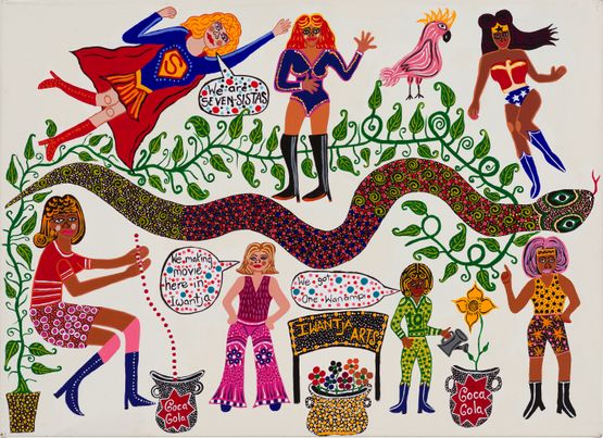We Are Seven Sistas by Kaylene Whiskey contemporary artwork Painting