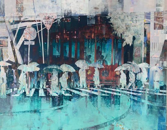 Lines of the Water City by Kosuke Harasawa contemporary artwork Painting