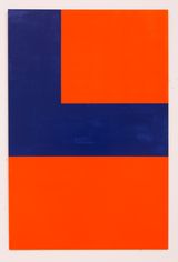 Orange and Dark Blue by John Nixon contemporary artwork painting