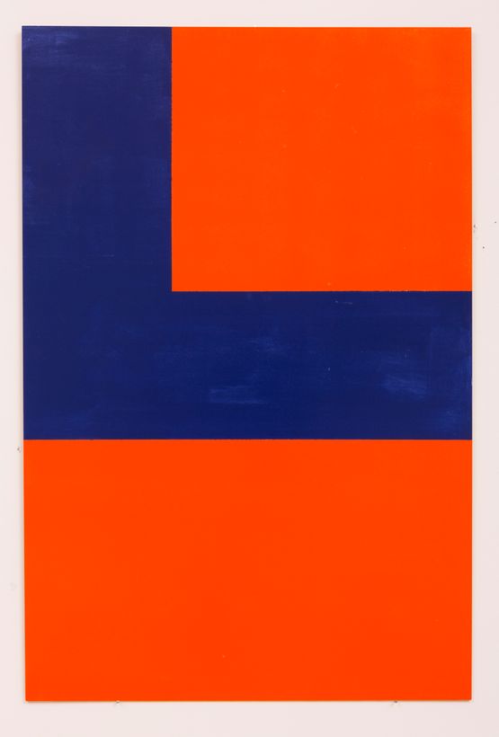 Orange and Dark Blue by John Nixon contemporary artwork Painting