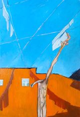 Orange Wall by Ramal Kazim contemporary artwork painting