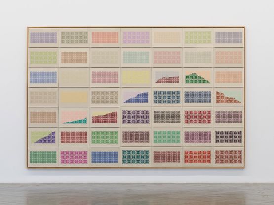 Transmit the shimmering by Jordan Nassar contemporary artwork Textile