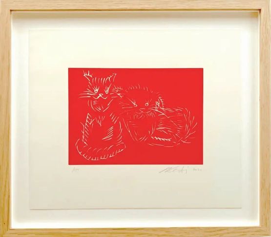 Cats red by Ai Weiwei contemporary artwork Print