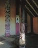 13.11.2000. Hinemihi interior. Clandon Park Surrey England. Nga TohungaWero Taroi Tene Waitere by Mark Adams contemporary artwork Photography