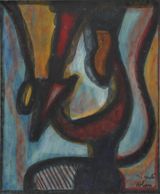 Le couple by Jean Michel Atlan contemporary artwork painting works on paper