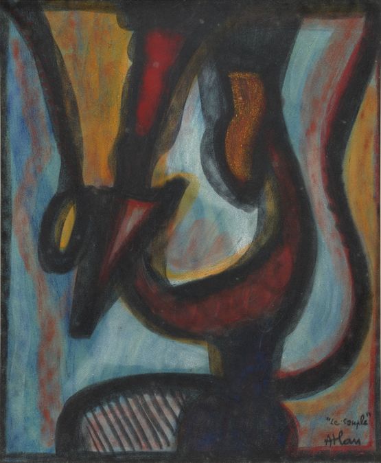 Le couple by Jean Michel Atlan contemporary artwork Painting
