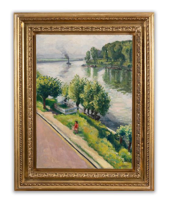 Petite fille au bord de leau La Frette by Albert Marquet contemporary artwork Painting