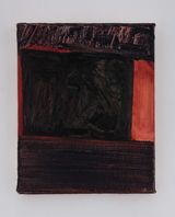 Nocturne with red curtain by Biraaj Dodiya contemporary artwork painting works on paper