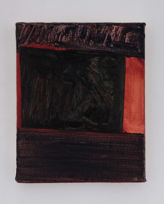 Nocturne with red curtain by Biraaj Dodiya contemporary artwork Painting