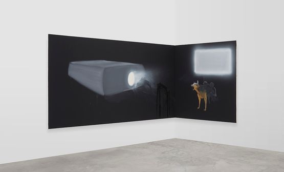 Corner Projection Alsatian by Tala Madani contemporary artwork Painting