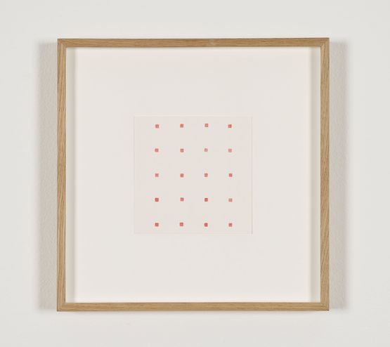 Untitled 20 solid red squares by Robert Barry contemporary artwork Works on Paper