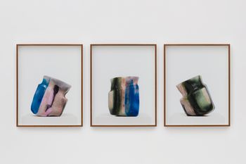 Oh I Could Hide Beneath the Wings of the Bluebird as She Sings Triptych by Dawn Ng contemporary artwork print