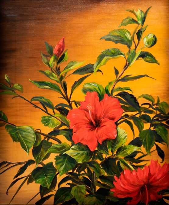 Hibiscus by Christopher Bassi contemporary artwork Painting