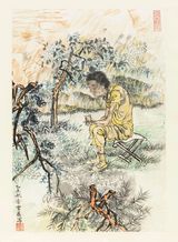 An Old Woman by Yun-Fei Ji contemporary artwork painting works on paper
