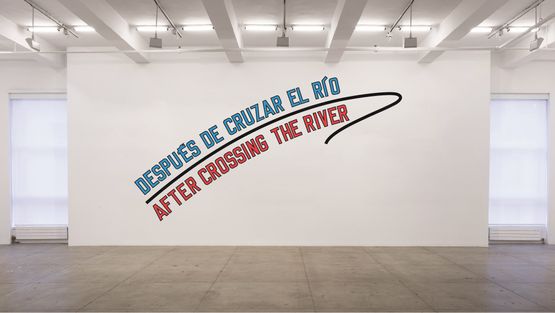 AFTER CROSSING THE RIVER by Lawrence Weiner contemporary artwork Installation