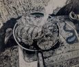 In The Kitchen - 3 Grandmas Nightmare by Vivek V C contemporary artwork Works on Paper