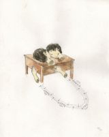 noon break by So Yo-Hen contemporary artwork painting works on paper