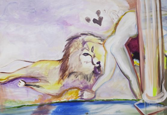 Lion and Human by Yan Bingqian contemporary artwork Painting