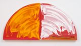 Rising pink  ochre ledge by Gretchen Albrecht contemporary artwork painting