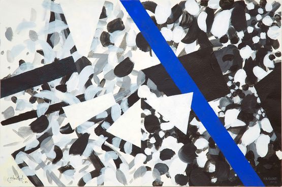 Ultra Marine Diagonal by Samia Halaby contemporary artwork Painting