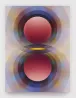 Overview Effect in red and yellow with small mandorla by Loie Hollowell contemporary artwork Painting