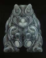 Black Bell Shaped Pagoda T02 by Tos Suntos contemporary artwork painting