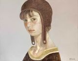 Girl Wearing A Hat by Arx Lee contemporary artwork painting