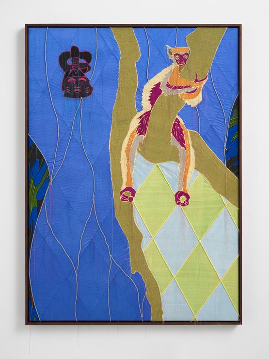 Earth Picture Golden Crowned Sifaka II by Yinka Shonibare CBE RA contemporary artwork Textile