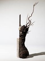 Concrete fist by Emeric Chantier contemporary artwork mixed media sculpture