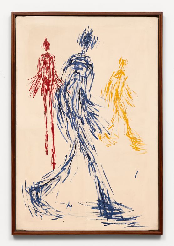 Untitled Walking Figures 2 by William Turnbull contemporary artwork Painting