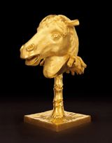 Circle of AnimalsZodiac Heads Gold_Horse by Ai Weiwei contemporary artwork sculpture