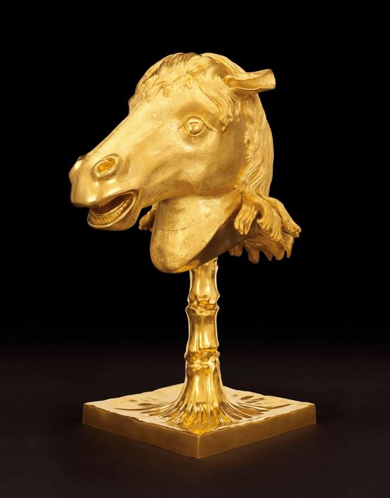 Circle of AnimalsZodiac Heads Gold_Horse by Ai Weiwei contemporary artwork Sculpture