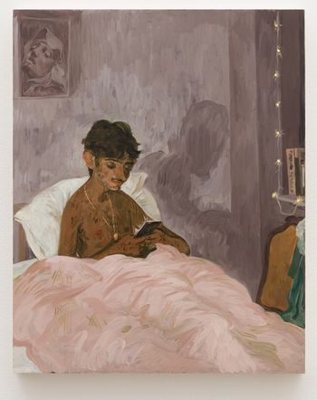 The Texter by Salman Toor contemporary artwork painting