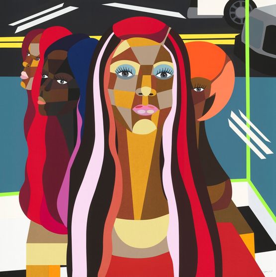Where My Girls At by Derrick Adams contemporary artwork Print