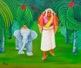 Couple in the Jungle by Jung Kangja contemporary artwork Painting